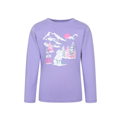 Purple - Front - Mountain Warehouse Childrens-Kids Cotton Lightweight Long-Sleeved Top