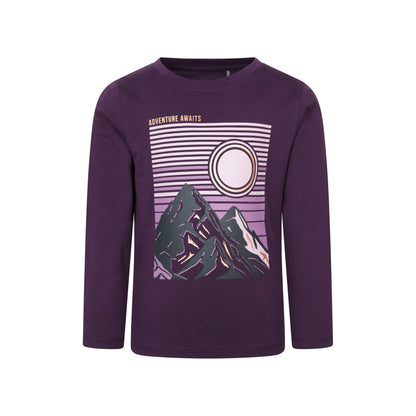 Purple Print - Front - Mountain Warehouse Childrens-Kids Mountain Breathable T-Shirt