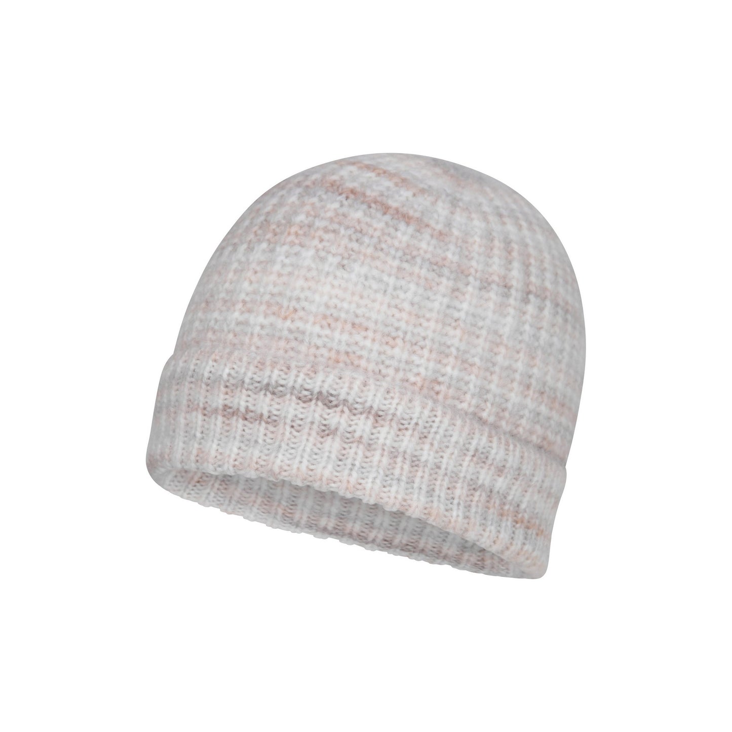 Cream - Side - Mountain Warehouse Womens-Ladies Space Dye Faux Fur Lined Beanie
