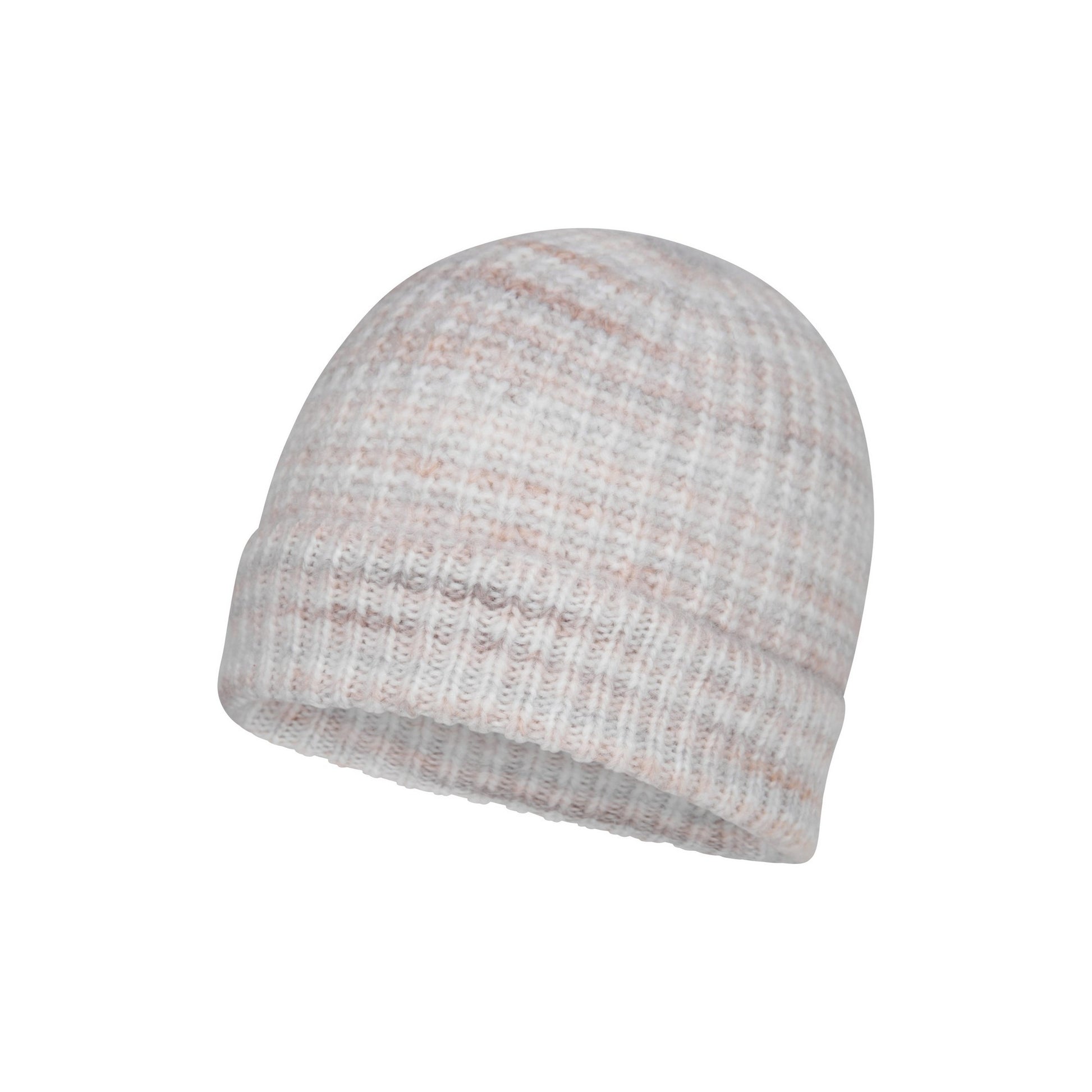 Cream - Side - Mountain Warehouse Womens-Ladies Space Dye Faux Fur Lined Beanie