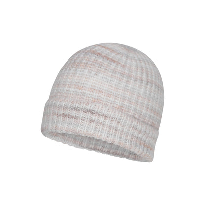 Cream - Side - Mountain Warehouse Womens-Ladies Space Dye Faux Fur Lined Beanie