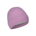 Purple - Pack Shot - Mountain Warehouse Childrens-Kids IsoTherm Faux Fur Lined Ribbed Beanie