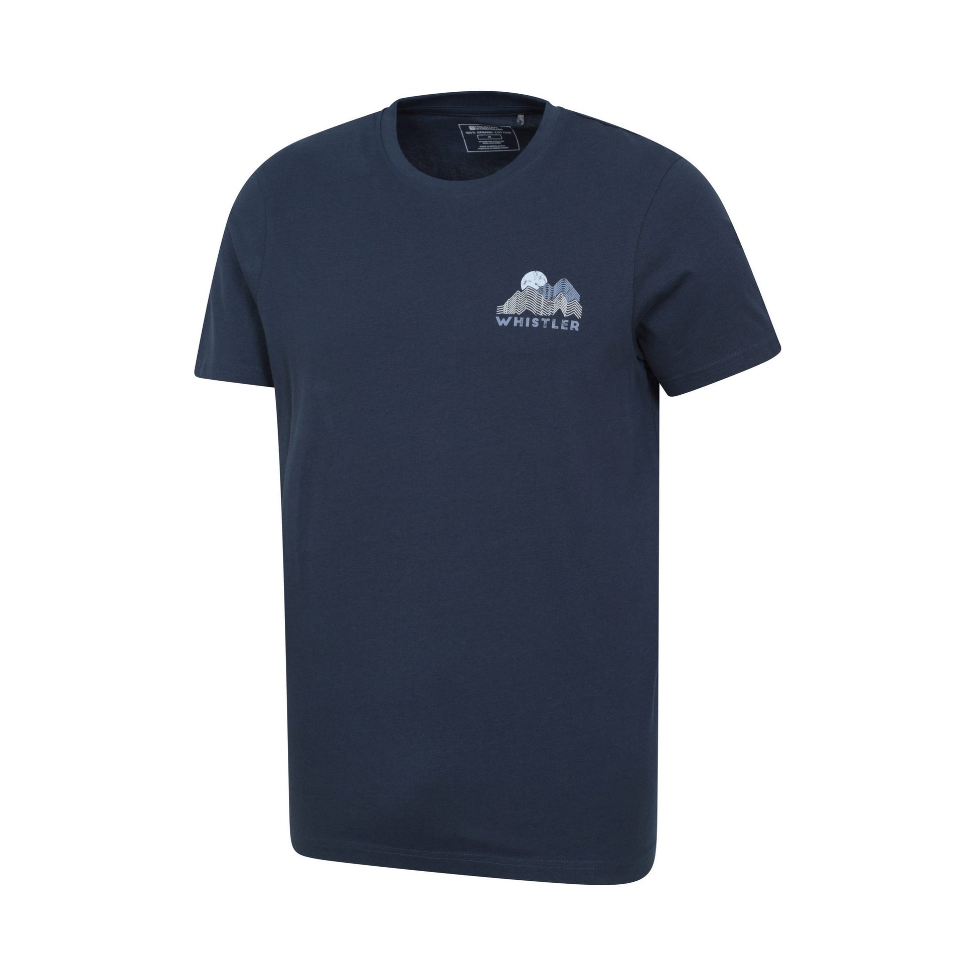 Navy - Side - Mountain Warehouse Mens Whistler Graphic Short-Sleeved T-Shirt