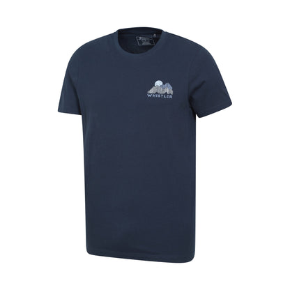 Navy - Side - Mountain Warehouse Mens Whistler Graphic Short-Sleeved T-Shirt