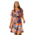 Coral - Pack Shot - Mountain Warehouse Womens-Ladies Sahara Printed Wrap Midi Dress