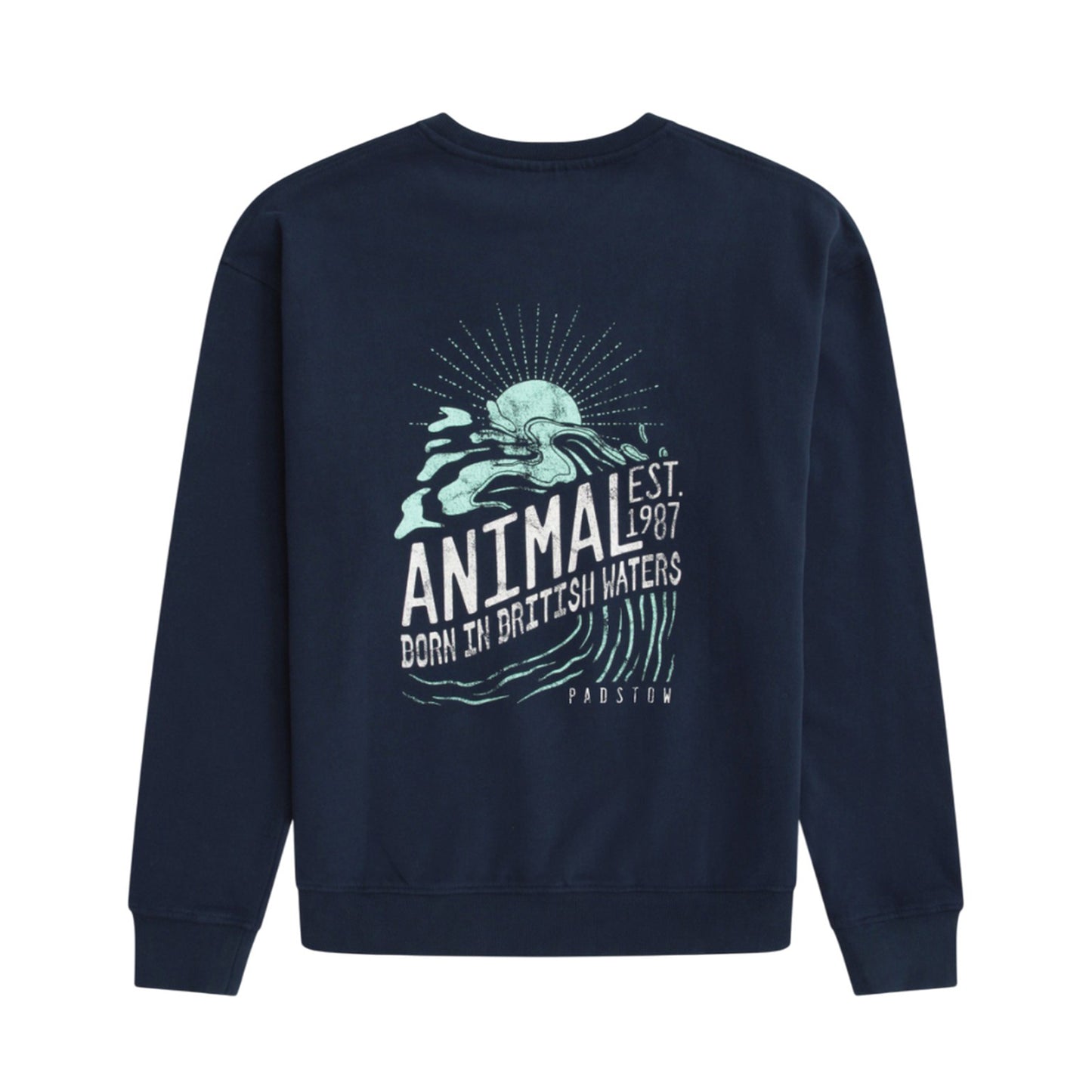 Navy - Back - Animal Mens Jonah Padstow Sweatshirt