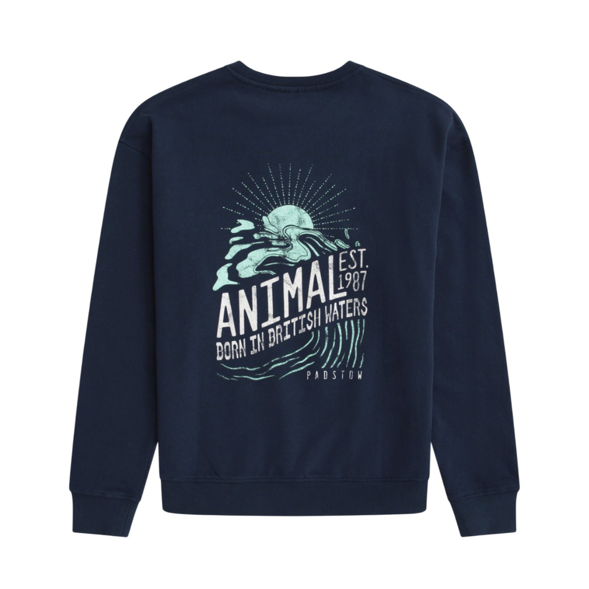 Navy - Back - Animal Mens Jonah Padstow Sweatshirt