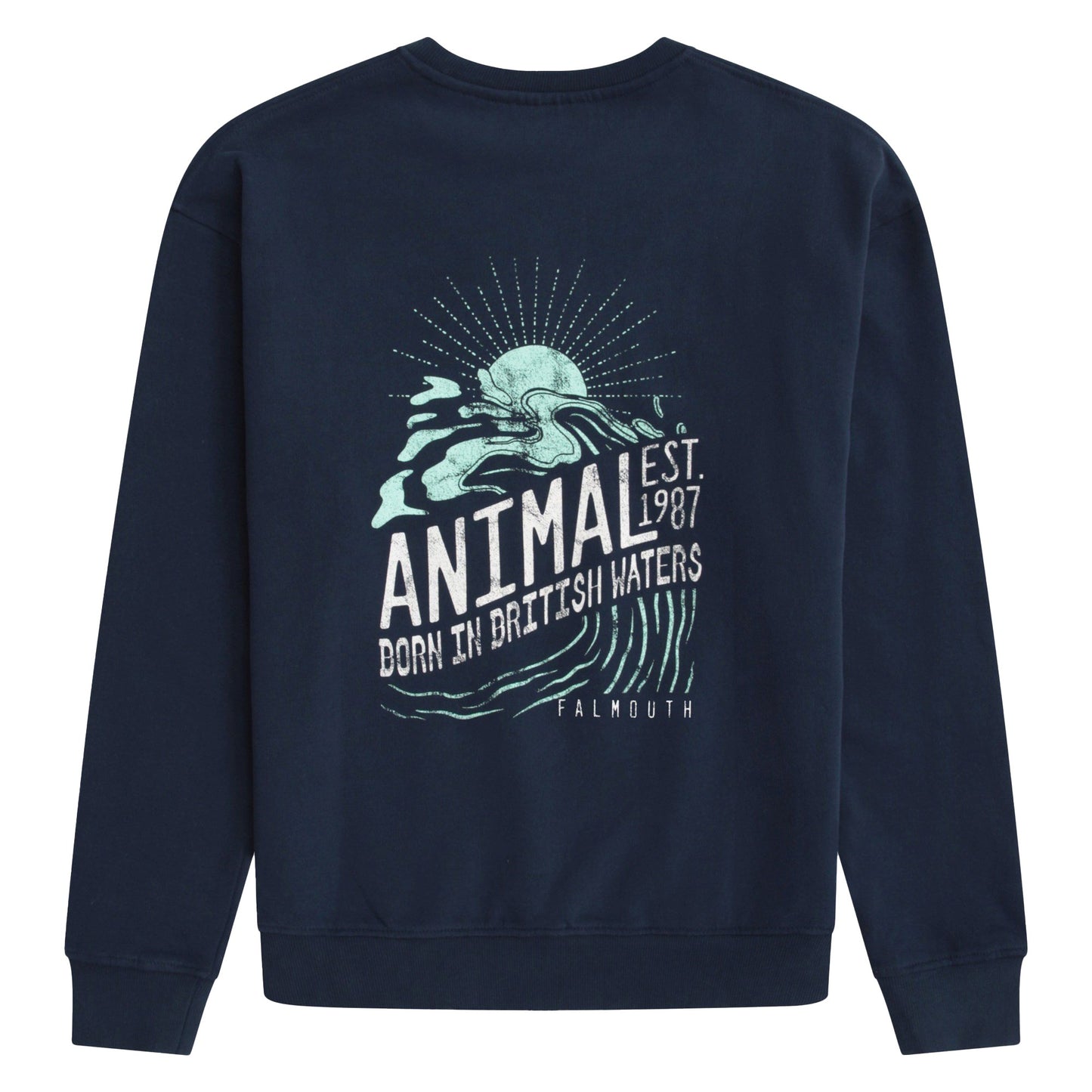 Navy - Back - Animal Mens Jonah Falmouth Sweatshirt