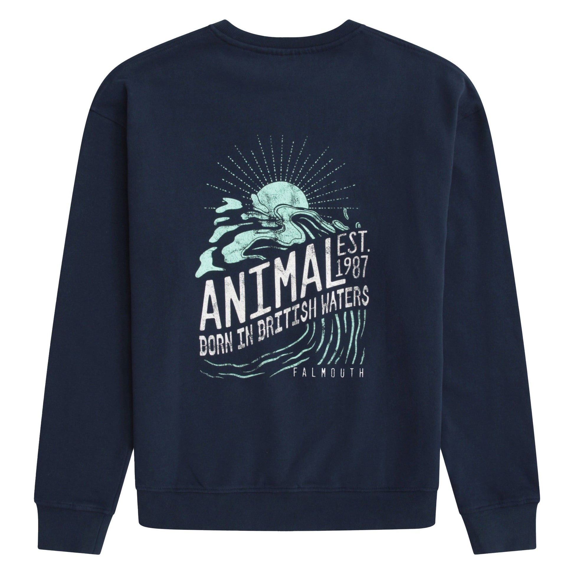 Navy - Back - Animal Mens Jonah Falmouth Sweatshirt