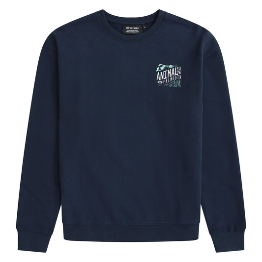 Navy - Front - Animal Mens Jonah Falmouth Sweatshirt