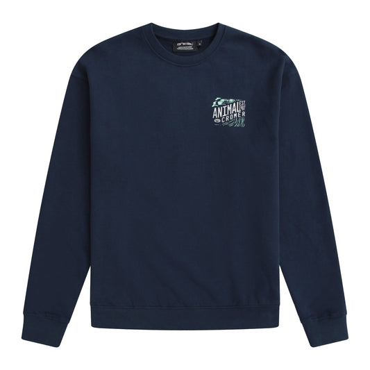 Navy - Front - Animal Mens Jonah Cromer Sweatshirt