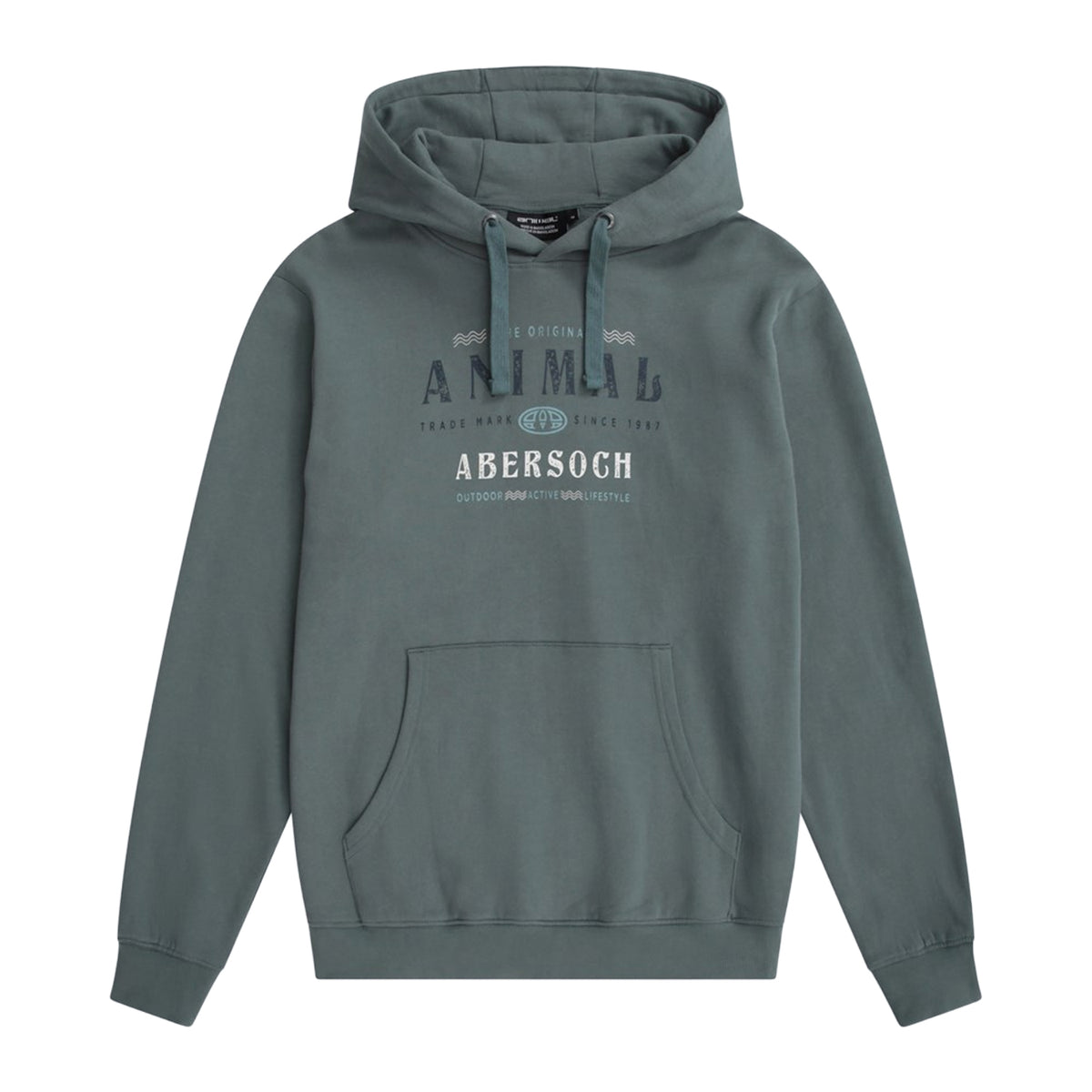 Green - Front - Animal Mens River Abersoch Hoodie