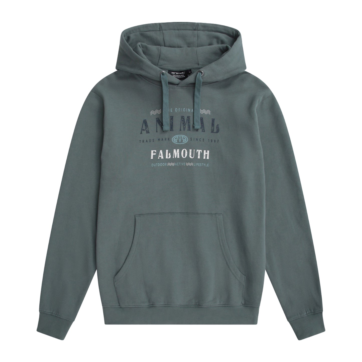 Green - Front - Animal Mens River Falmouth Hoodie
