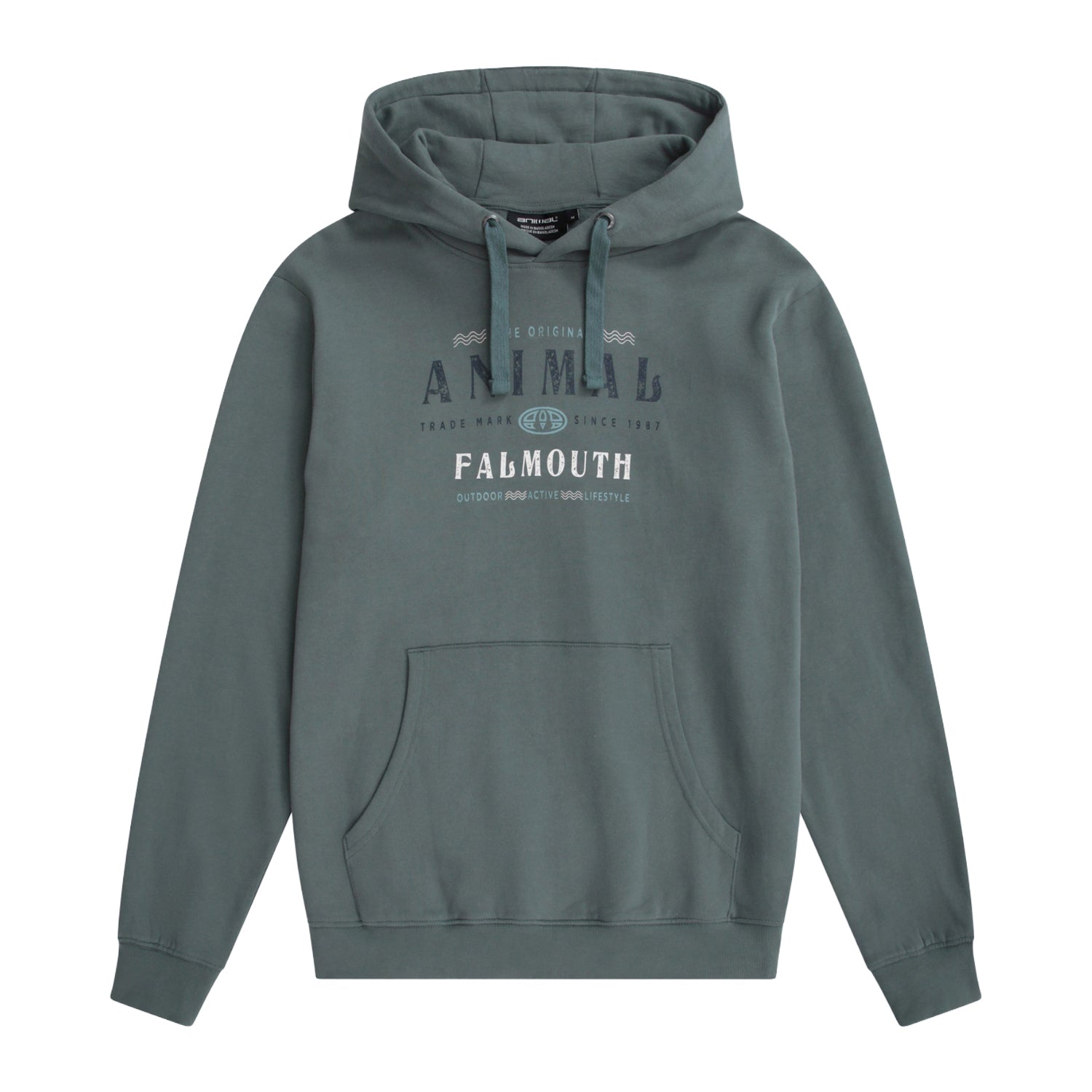 Green - Front - Animal Mens River Falmouth Hoodie