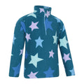 Turquoise - Side - Mountain Warehouse Childrens-Kids Endeavour Star Microfleece Half Zip Fleece