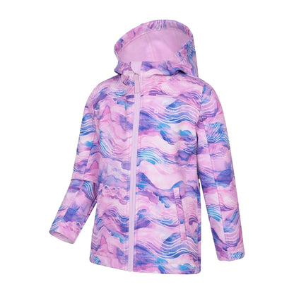 Dark Purple - Lifestyle - Mountain Warehouse Childrens-Kids Exodus Printed Soft Shell Jacket