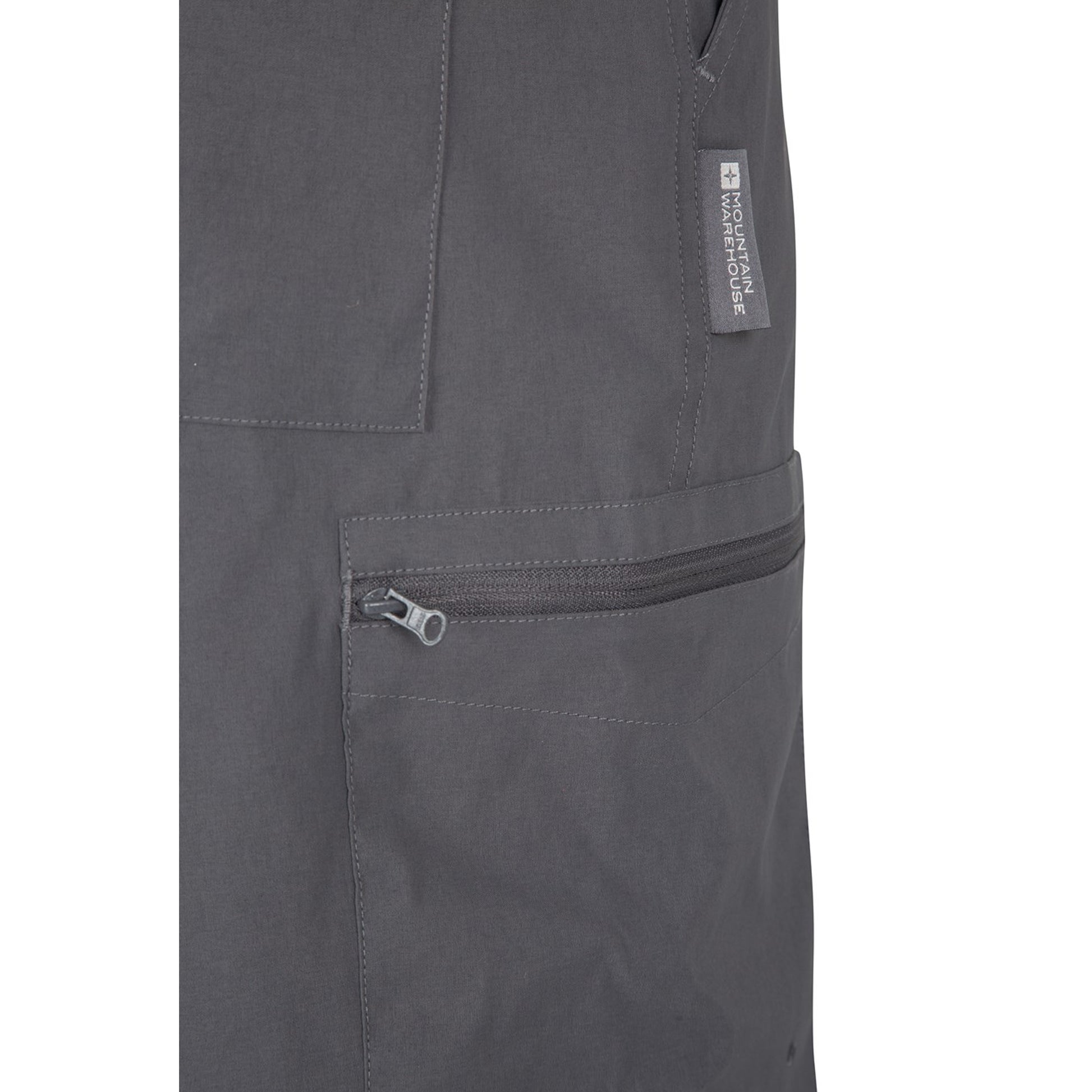 Grey - Close up - Mountain Warehouse Mens Stretch Trekking Shorts