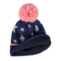 Navy - Side - Mountain Warehouse Childrens-Kids Star Fleece Lined Beanie