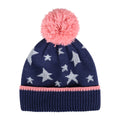 Navy - Front - Mountain Warehouse Childrens-Kids Star Fleece Lined Beanie