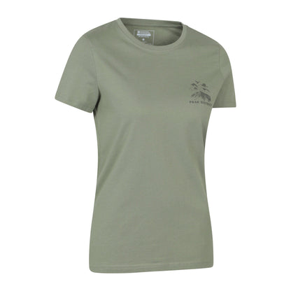 Khaki Green - Side - Mountain Warehouse Womens-Ladies Peak District Mountain Scene T-Shirt