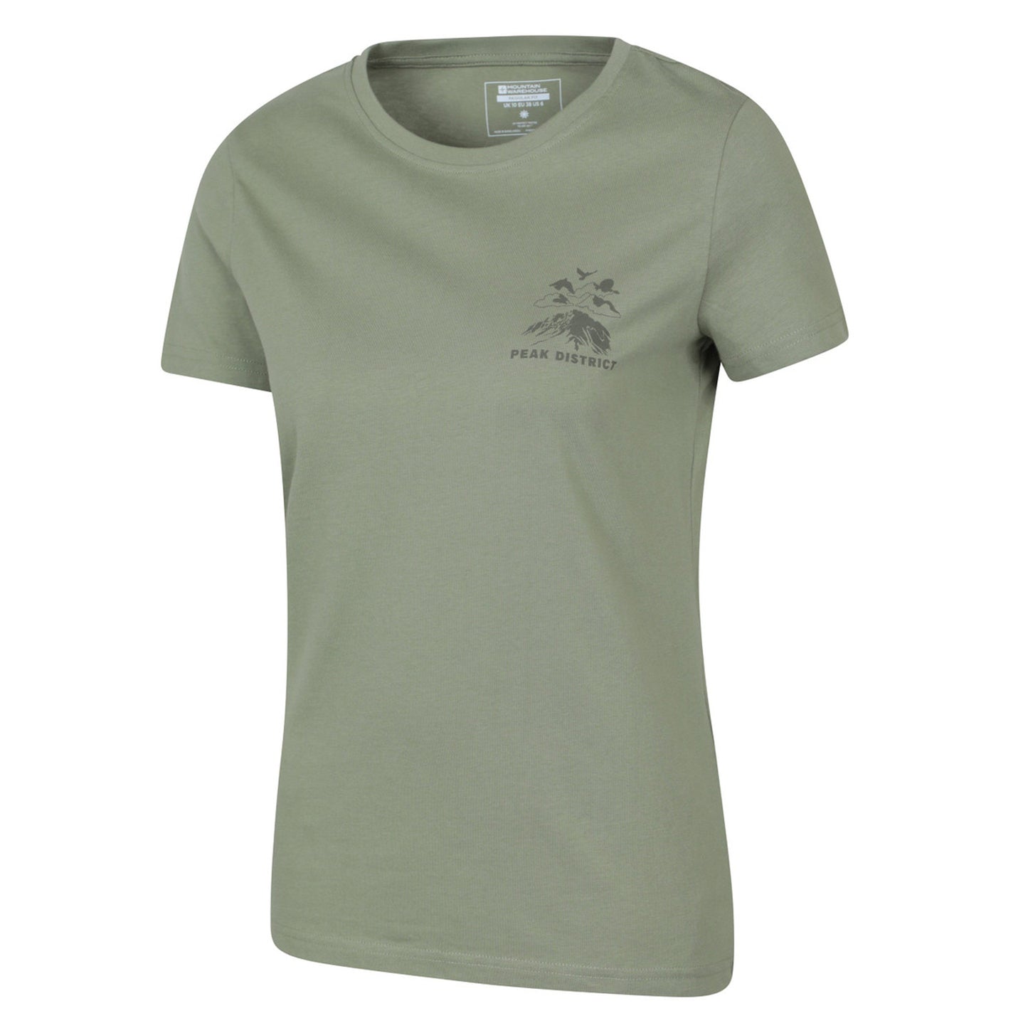 Khaki Green - Lifestyle - Mountain Warehouse Womens-Ladies Peak District Mountain Scene T-Shirt