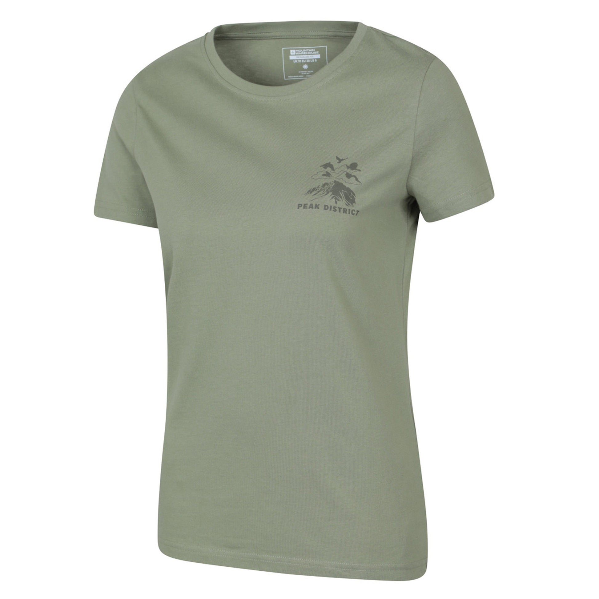 Khaki Green - Lifestyle - Mountain Warehouse Womens-Ladies Peak District Mountain Scene T-Shirt