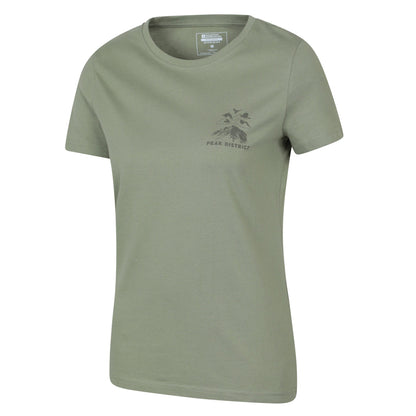 Khaki Green - Lifestyle - Mountain Warehouse Womens-Ladies Peak District Mountain Scene T-Shirt