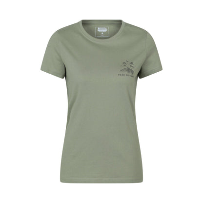Khaki Green - Front - Mountain Warehouse Womens-Ladies Peak District Mountain Scene T-Shirt