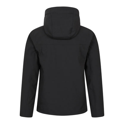 Black - Back - Mountain Warehouse Mens Charleston Faux Fur Lined Soft Shell Jacket
