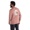 Burgundy - Pack Shot - Mountain Warehouse Mens Circle Mountain Sunset Graphic Long-Sleeved T-Shirt