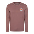 Burgundy - Front - Mountain Warehouse Mens Circle Mountain Sunset Graphic Long-Sleeved T-Shirt
