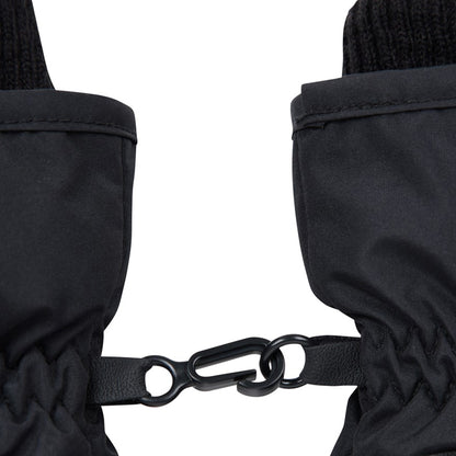 Black - Pack Shot - Mountain Warehouse Childrens-Kids Faux Fur Lined Isotherm Snow Gloves