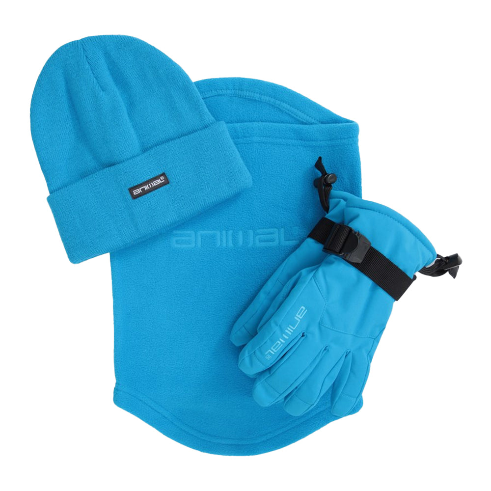 Blue - Front - Animal Childrens-Kids Ski Gloves Set