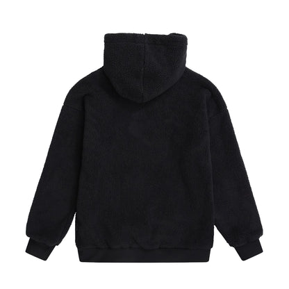 Black - Back - Animal Womens-Ladies Fleece Hoodie