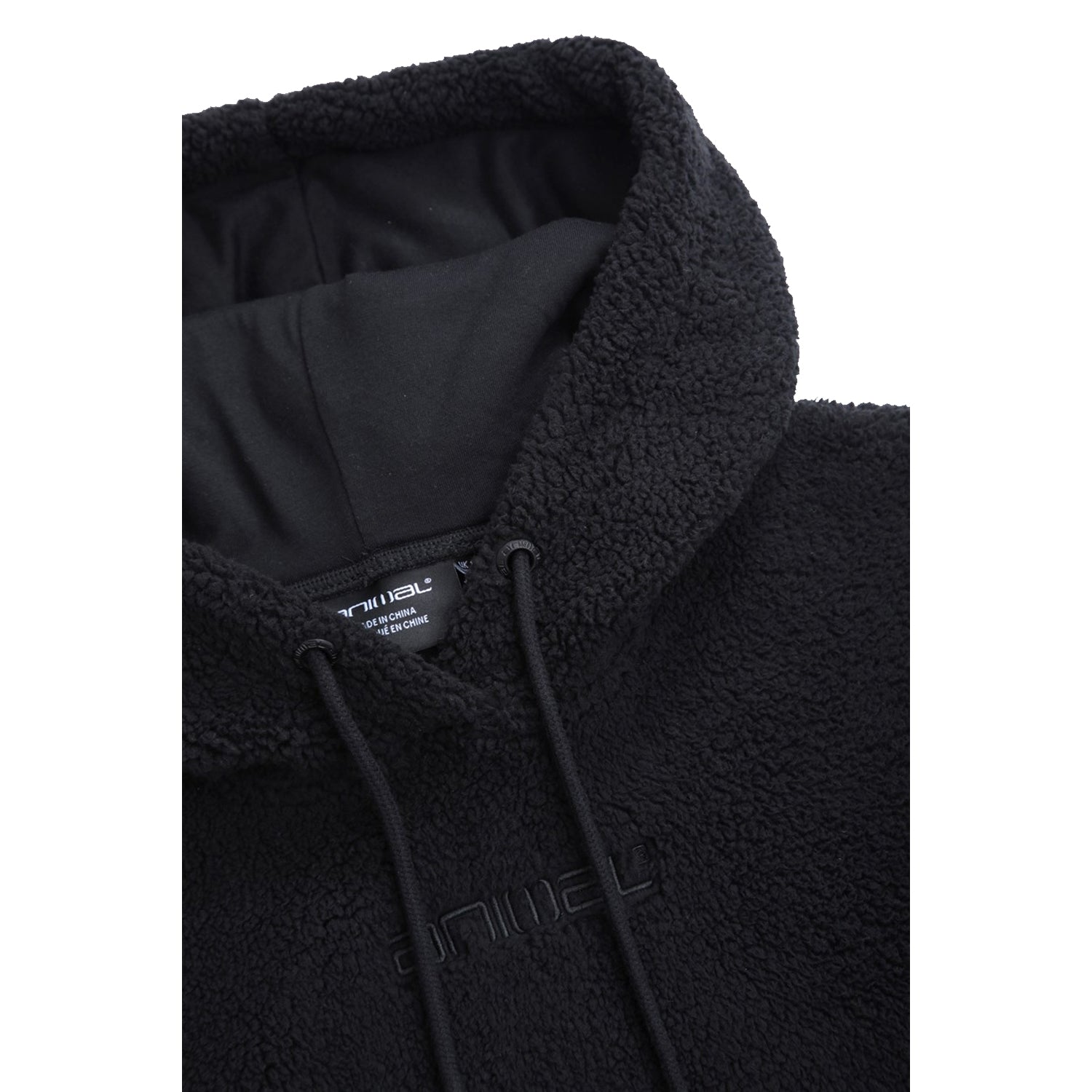 Black - Side - Animal Womens-Ladies Fleece Hoodie