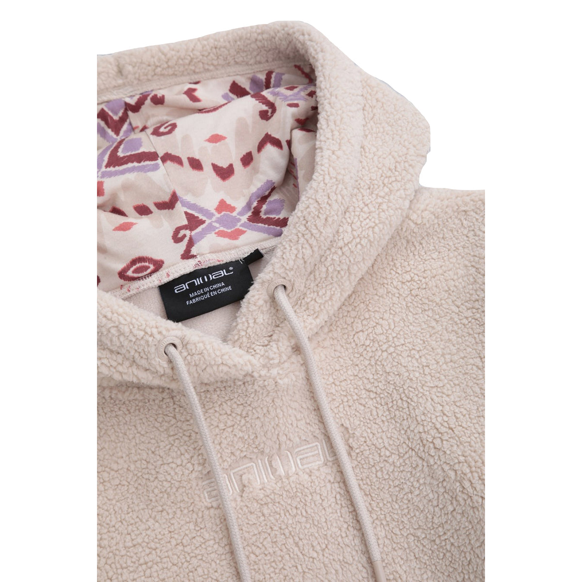 Off White - Side - Animal Womens-Ladies Fleece Hoodie