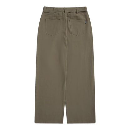 Khaki Green - Back - Animal Womens-Ladies High Waist Straight Leg Trousers