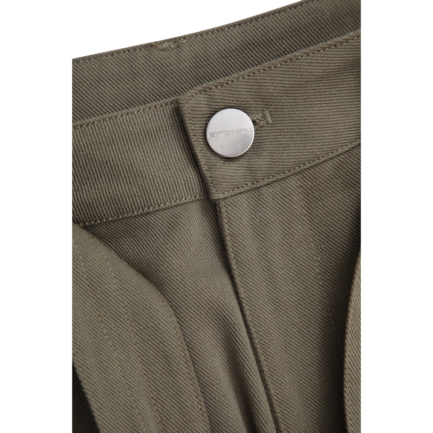 Khaki Green - Side - Animal Womens-Ladies High Waist Straight Leg Trousers