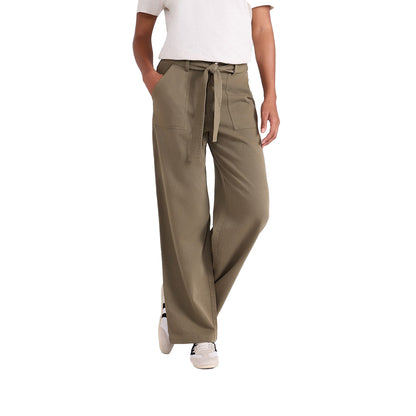 Khaki Green - Pack Shot - Animal Womens-Ladies High Waist Straight Leg Trousers