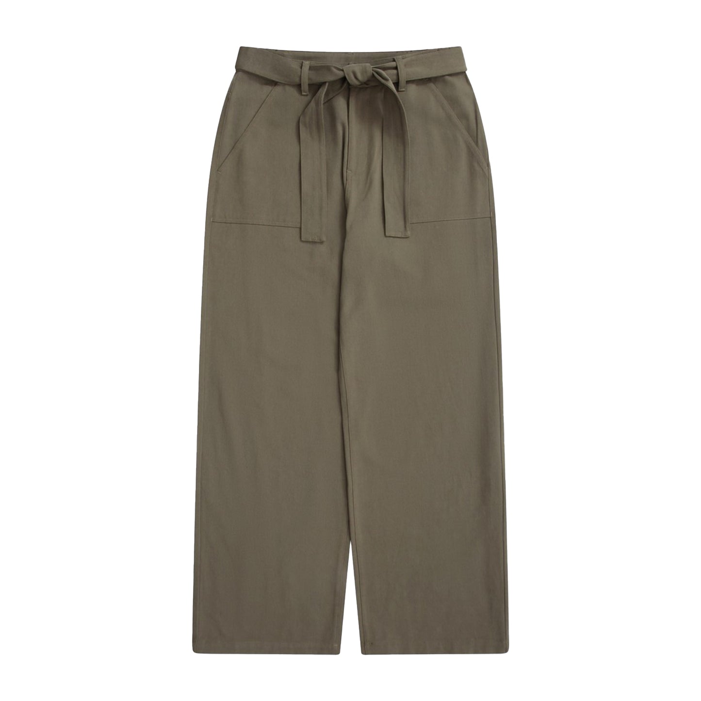 Khaki Green - Front - Animal Womens-Ladies High Waist Straight Leg Trousers