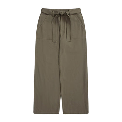 Khaki Green - Front - Animal Womens-Ladies High Waist Straight Leg Trousers