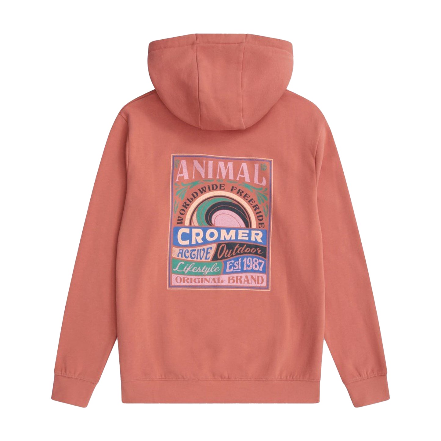Pink - Back - Animal Womens-Ladies Maya Cromer Hoodie