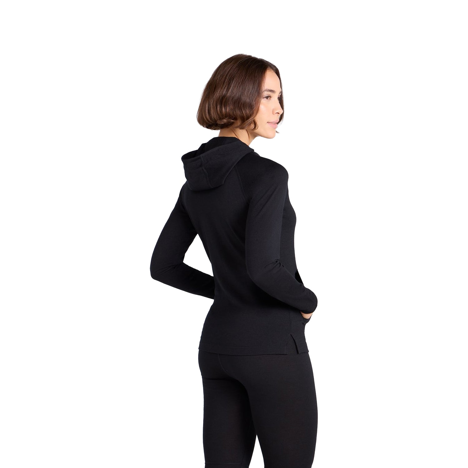 Black - Lifestyle - Animal Womens-Ladies Merino Wool Hoodie