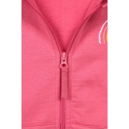 Dark Pink - Side - Mountain Warehouse Childrens-Kids Rainbow Heart Full Zip Hoodie
