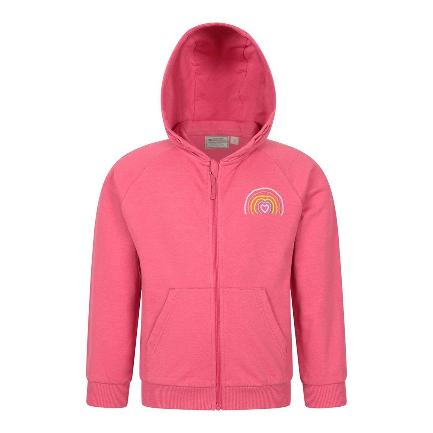 Dark Pink - Front - Mountain Warehouse Childrens-Kids Rainbow Heart Full Zip Hoodie
