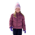 Dark Pink - Close up - Mountain Warehouse Childrens-Kids Cortina Water Resistant Padded Ski Jacket
