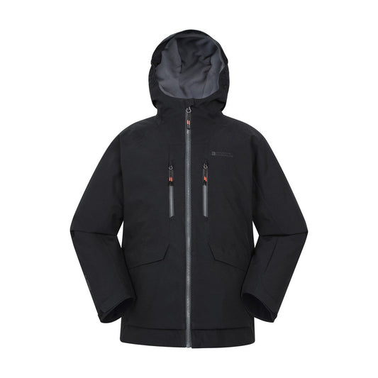 Black - Front - Mountain Warehouse Childrens-Kids Blizzard Extreme Waterproof Ski Jacket