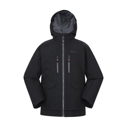 Black - Front - Mountain Warehouse Childrens-Kids Blizzard Extreme Waterproof Ski Jacket