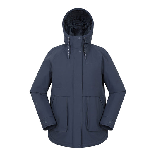 Navy - Front - Mountain Warehouse Womens-Ladies Chestnut Waterproof Padded Jacket