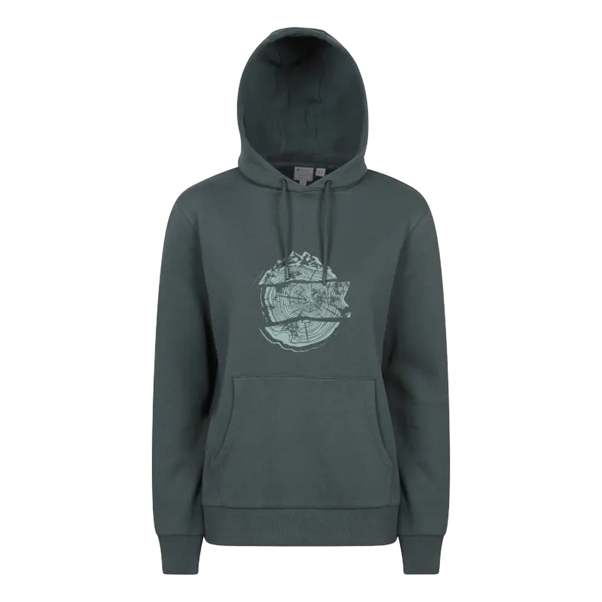 Dark Khaki - Front - Mountain Warehouse Womens-Ladies Mountain Ring Regular Hoodie